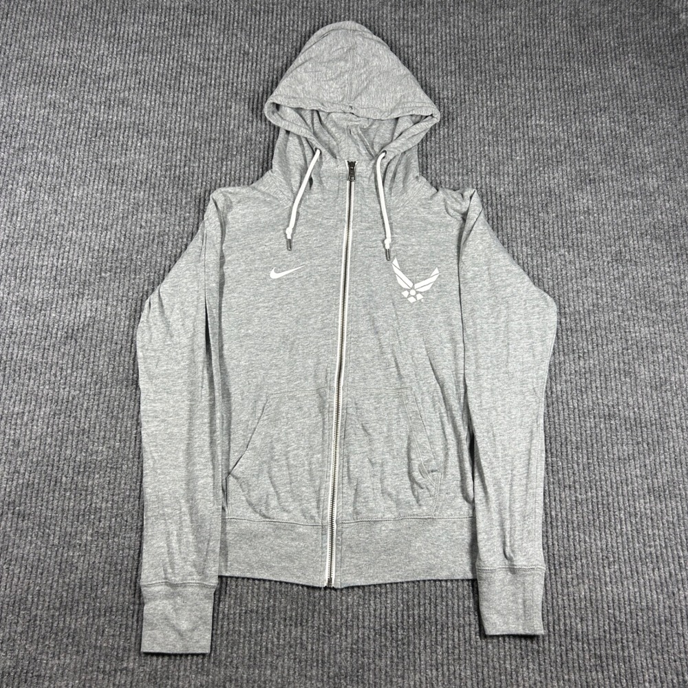 Nike Jacket Womens S US Air Force Grey Full Zip Gym Vintage Hoodie W39387